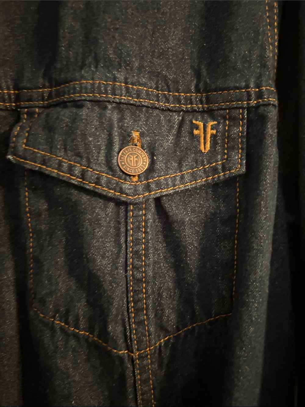 Frye Dark Indigo Denim Button-Front Dress - Picture 2 of 4